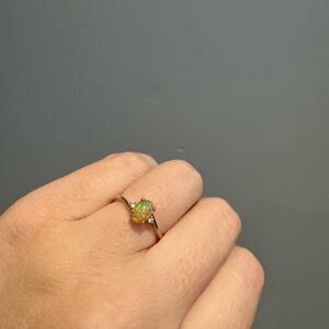 10K Gold Opal and Diamond Ring
